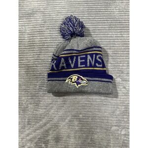 Baltimore Ravens Gray And Purple Toggan-One Size Fits All-Embroidered Raven